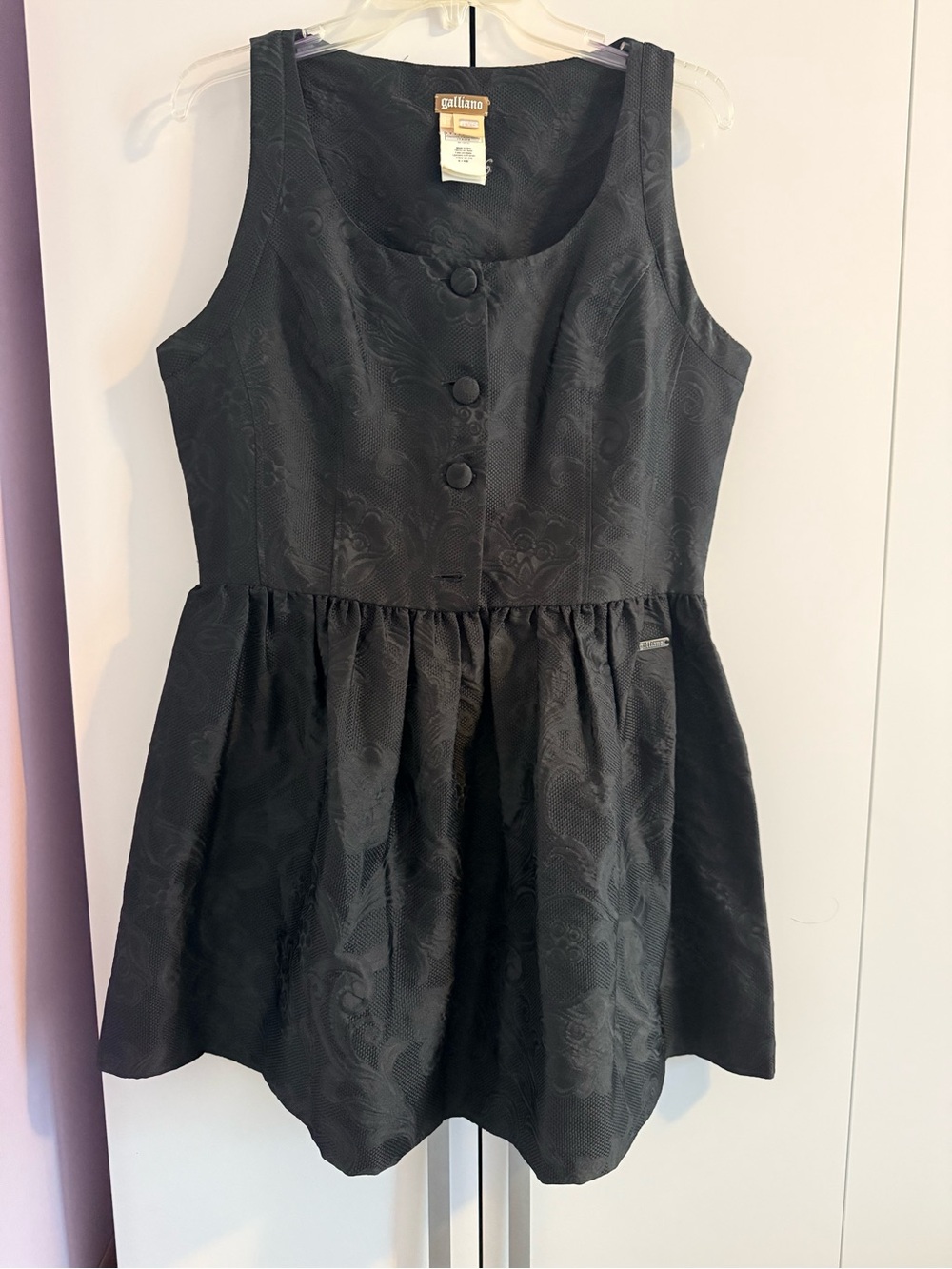 Galliano Black Textured Labelled Garment